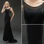 Mermaid Scoop Urringning Beading Paljetter Rhinestone Backless Svart Aftonklänning