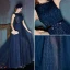 2016 Fashion Square Neckline Glitter Tulle Evening Dress With Bow Sash