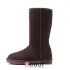 Classic Thick Genuine Leather Women's Choclate Winter Snow Boots
