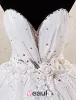 Ball Gown Deep Sweetheart Applique Flowers Wedding Dress With Crystal