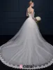 A-line Princess Sweetheart Asymmetrical Lace Wedding Dress
