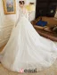 2016 Balle De Luxe Robe Dos Nu Robe De Mariée En Dentelle Soluble Avec Ceinture
