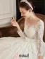 2016 Balle De Luxe Robe Dos Nu Robe De Mariée En Dentelle Soluble Avec Ceinture