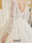 2016 Balle De Luxe Robe Dos Nu Robe De Mariée En Dentelle Soluble Avec Ceinture