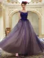 2016 Elegant Glitter Organza Applique Lace Royal Blue Prom Dress