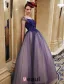 2016 Elegant Glitter Organza Applique Lace Royal Blue Prom Dress