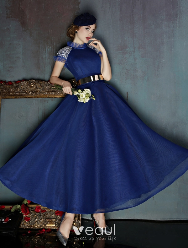 Blue Vintage Prom Dress