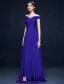 2016 Sexy Off The Shoulder Backless Ruffles Royal Blue Evening Dress