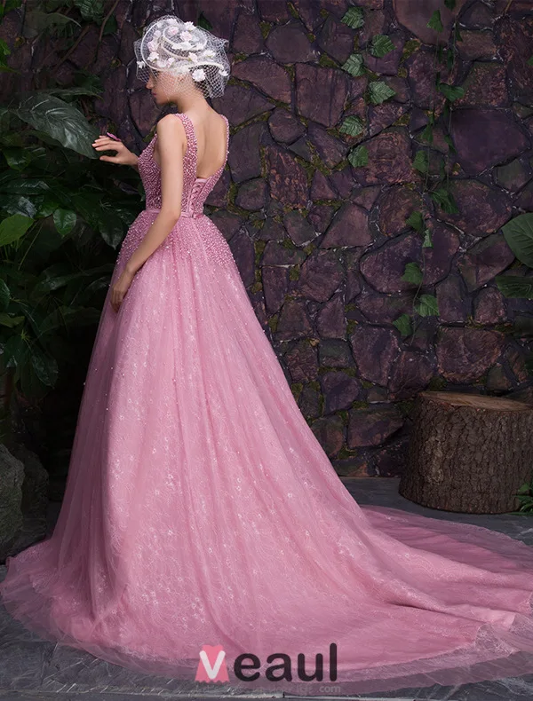 Glamorous Scoop Neckline Beading Glitter Organza Prom Dress