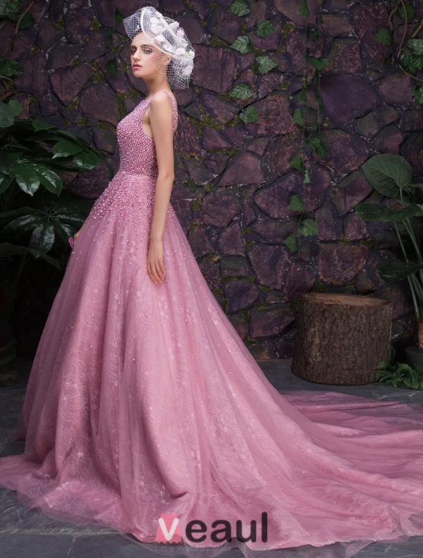 Glamorous Scoop Neckline Beading Glitter Organza Prom Dress