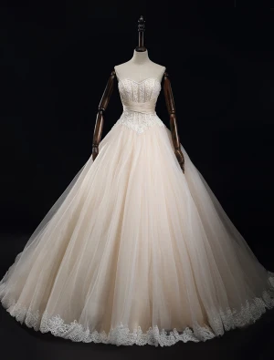 2016 Exquise Corset À La Main De Luxe Robe De Mariée En Dentelle Avec Fuite