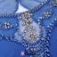 2016 Scoop Urringning Beading Strass Veckad Blå Aftonklänning Med Rosett Skärp