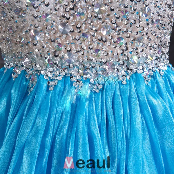 Sparkly Cocktail Dress Backless Crystal Party Dress With Sequins For 2016 New Year Eve