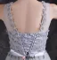 Charmante Robe De Soirée Longue Robe De Ceremonie Dos Nu Gris Avec Des Fleurs Pour 2016
