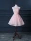 Beautiful Pink Cocktail Dress Short Lace Christmas Party Dresses 2016 New Year Eve Dresses
