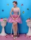 Vakre Kjæreste Beading Blomst Rhinestone Organza Mini Kort Cocktailkjole