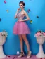 Vakre Kjæreste Beading Blomst Rhinestone Organza Mini Kort Cocktailkjole