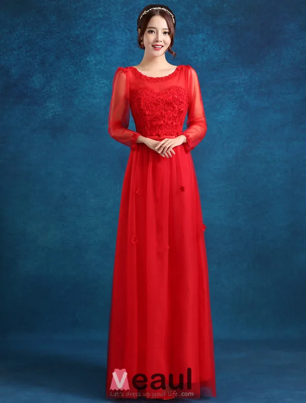 Empire Scoop Neckline Beading Applique Flowers Pink Tulle Evening Dress