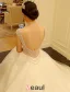 Sexy Baljurk Kralen Parels Hals Backless Bruidsjurk Met Lange Slepende