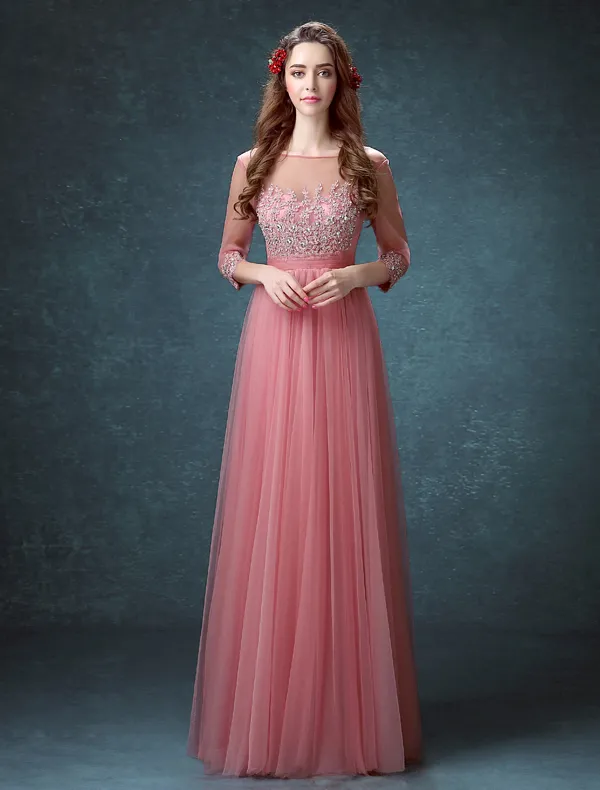 Elegant Square Neckline Beading Rhinestone Applique Lace Organza Evening Dress