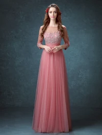 Perlage Élégante Strass Encolure Carrée Robe De Soirée Applique De Dentelle D'organza