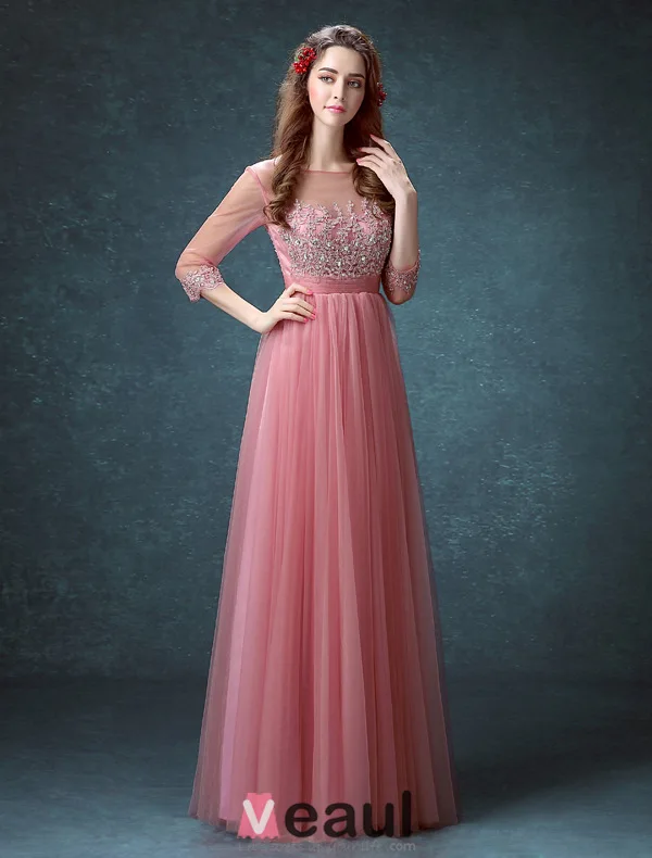 Elegant Square Neckline Beading Rhinestone Applique Lace Organza Evening Dress