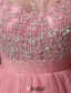 Elegant Square Neckline Beading Rhinestone Applique Lace Organza Evening Dress