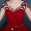 Elegant Scoop Beading Neckline Pleated Burgundy Tulle Prom Dress With Beading Sash