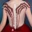 Elegant Scoop Beading Neckline Pleated Burgundy Tulle Prom Dress With Beading Sash