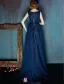 2016 Fashion Square Neckline Glitter Tulle Evening Dress With Bow Sash