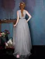 2016 Fashion Square Neckline Glitter Tulle Evening Dress With Bow Sash