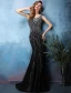 2016 Sexy Lśniąca Syrenka Backless Frezowanie Rhinestone Kryształu Czarna Suknia Wieczorowa