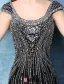 2016 Sexy Lśniąca Syrenka Backless Frezowanie Rhinestone Kryształu Czarna Suknia Wieczorowa