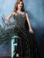 2016 Sexy Lśniąca Syrenka Backless Frezowanie Rhinestone Kryształu Czarna Suknia Wieczorowa