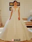 2016 Simples Ondulé Bretelle Profonde Dos Nu V-cou Robe De Mariée En Satin Épais Avec Noeud