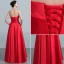 2016 Volants Bustier Simples Rouge Satin Épais Robe De Demoiselle D'honneur Avec Un Noeud Guillotine