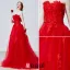 2016 Belle Sweetheart Appliques De Dentelle Épaisse Robe De Mariée En Tulle Rouge Avec Train De Balayage