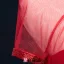 Enkel Sjöjungfru Beading Scoop Halsen Backless Röd Tyll Aftonklänning