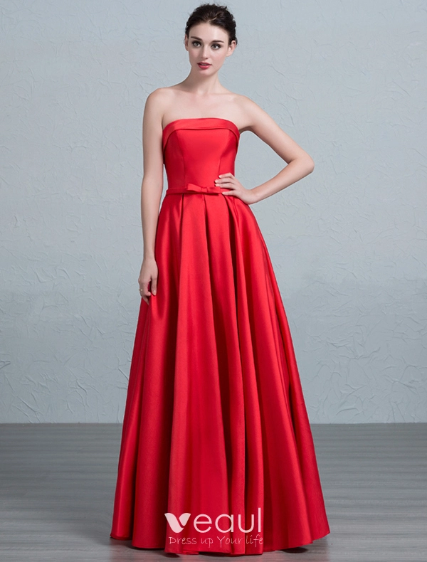 simple strapless bridesmaid dress Baudelaire Swing Dress in Hunter Green main image 1