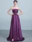 2016 Volants Bustier Simples Rouge Satin Épais Robe De Demoiselle D'honneur Avec Un Noeud Guillotine