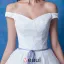 2016 A-line Weg Von Der Schulter Quadratischen Ausschnitt-spitze Organza Brautkleid Mit Langen Schwanzbildung