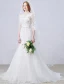 2016 Stunning Mermaid Square Neckline Applique Flowers Lace Wedding Dress With Sash