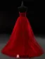 2016 Belle Sweetheart Appliques De Dentelle Épaisse Robe De Mariée En Tulle Rouge Avec Train De Balayage