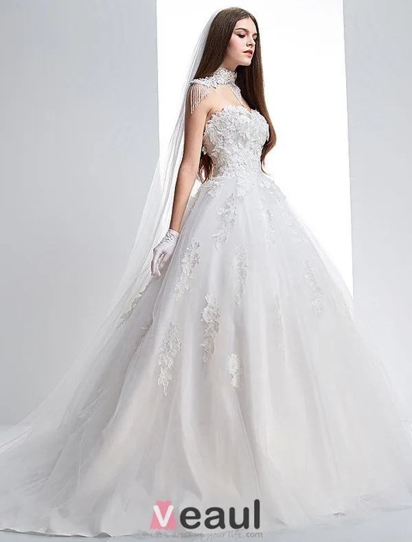 chinese dress ladies Long Thick Straps Lace Weing Dress – The Dress Outlet main image 0