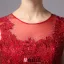 2016 Elegant Scoop Neckline Backless Rhinestone Red Lace Evening Dress With Sash