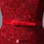2016 Elegant Scoop Neckline Backless Rhinestone Red Lace Evening Dress With Sash