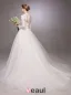 2016 Elegant A-line Sequins High Neck Applique Lace Backless Wedding Dress