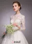 2016 Elegant A-line Sequins High Neck Applique Lace Backless Wedding Dress