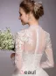 2016 Elegant A-line Sequins High Neck Applique Lace Backless Wedding Dress