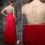 2016 Glittrig Paljett Urringning Backless Röd Chiffong Balklänning